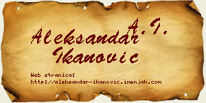 Aleksandar Ikanović vizit kartica